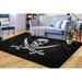 Black Rugs Modern Rug Thick Rug Large Rug Pirates Flag Rug Non Slip Rug Kitchen Rug Modern Rug Gift For Him Rugs Bathroom Rugs 2.6 x4 - 80x120 cm