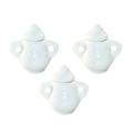 Models Decor 3 Pcs Children Toys White Miniature Sugar Pot Tea Jugs Bowl Teapot Ceramics