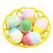 ã€�6PCS Eggs + 1PC Basketã€‘Easter Foam Eggs Toy For Kids Cartoon Simulation Eggs with Basket Easter Eggs Hanging Decoration Festive Scene Layout Easter DIY Crafts Easter Party Favors Supplies