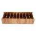 Wooden Compartment Box 2pcs DIY Wood Box Light Brown Wooden Drawer Organizer Bill& Mail File Organizer with Divider for Office Living Room Kitchen