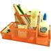 ORANGE Metal Mesh 4 Compartment Desk Organizer Pencil Holder