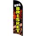 BBQ Brisket Premium Windless Stay-Open Feather Swooper Flag Banner Kit: 15 Pole Set Galvanized Steel Stake