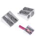 2Pcs Pencil Sharpener Bevelled Practical Stationery Double Hole Aluminum Alloy