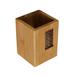 Wooden Pen Holder with Hollow out Window Retro Brush Pot Pencil Container Desktop Stationery Organizer Gift (Wan Character Design)