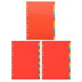 3 Sets of Plastic File Dividers Bookmark Reusable Dividers Loose-leaf Page Markers for Binders