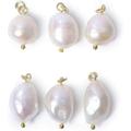 SIEYIO 6Pcs Baroque Freshwater Pearl Irregular Shaped Pendant Loose Beads for DIY Jewelry Making Earrings Bracelet