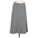 Ann Taylor Casual Midi Skirt Calf Length: Gray Bottoms - Women's Size Large