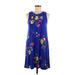 Old Navy Casual Dress: Blue Floral Motif Dresses - Women's Size Medium