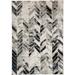 Feizy Micah Modern Chevron Black/Gray/Silver 1 8 x 2 10 Accent Rug Sheen Stain Resistant Fade Resistant Industrial Distressed Design Carpet for Living Dining Bed Room