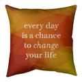 ArtVerse Quotes Faux Gemstone Change Your Life Quote Pillow-Faux Suede 26 x 26 Large