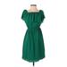 Wilfred Casual Dress - Party Square Short sleeves: Green Print Dresses - Women's Size Small