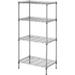 JIAH 4 Tier Adjustable Storage Shelf Storage Rack Standing Shelf Units 200 Pounds Loading Capacity per Shelf 23.2 W x 13.4 D x 47.2 H for Laundry Bathroom Kitchen Office Pantry Room Silver