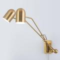 2 Lights Wall Sconces Plug in Wall Lamp Dimmable Swing Arms Wall Sconce for Bedroom Living Room