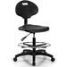 Perch Industrial Work Chair Wi Handle Footring And Wheels For Hardwood Or Tile Floors Workbench Height