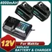 2Pack Battery 12V 4.0Ah with Charger DC10WD Set Replace for 12V Makita Battery BL1021B BL1016 BL1041B 197339-1 197406-2 BL1040 BL1040B BL1015B BL1040 / MP100DZ CG100D JR103DZ DF333DZ TD110D HR140DZ