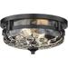 YGDU Flush Mount Ceiling Lights 2-Light Farmhouse Close to Ceiling Light Industrial Ceiling Lighting Fixture for Kitchen Hallway Bedroom Living Room Stairwell (Black)