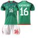 Mens/Kids 2022 Soccer Game Mexico Soccer Fans #16 Jerseys Soccer Team Shirts