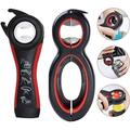 Multi Bottle Opener 2 Pieces Multi Bottle Can and Jar Grip Opener Include 5-in-1 and 6-in-1 Twist Off Lid Kitchen Tool Suitable for Seniors or Arthritic Hands(Black+Red)