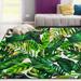 FREEAM Palm Leaf Non Slip Area Rug for Living Dinning Room Bedroom Kitchen (20 x 31 Inch) Watercolor Tropical Leaf Nursery Rug Floor Carpet Yoga Mat