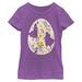 Girls Youth Mad Engine Purple Frozen Elsa, Anna & Olaf Egg Graphic T-Shirt