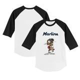 Toddler Tiny Turnip White/Black Miami Marlins 2024 Year of the Dragon 3/4-Sleeve Raglan T-Shirt