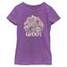 Girls Youth Mad Engine Purple Guardians of the Galaxy Happy Groot Graphic T-Shirt