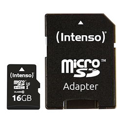 Intenso 16GB microSDHC Class10 UHS-I Professional + SD-Adapter Image