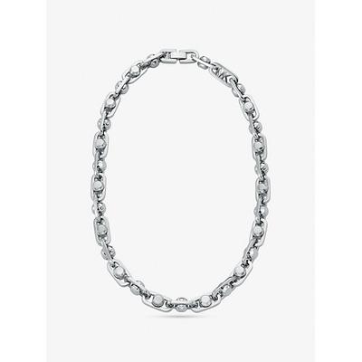 Michael Kors Astor Large Precious Metal-Plated Brass Link Necklace Silver One Size