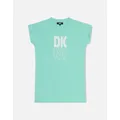 Girl's DKNY GIRLS MINT GREEN T SHIRT DRESS - Size: 10 years