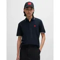 Men's HUGO Deresino232 Mens Tipped Polo Shirt With Logo Label - Navy - Size: 42/Regular
