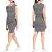 Athleta Dresses | Athleta Carefree Tee Striped Side Ruched Dress Sz L | Color: Gray/White | Size: L