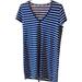 Madewell Dresses | Madewell T Shirt Dress Northside Vintage V Neck Navy Stripe, Size Medium | Color: Blue | Size: M