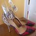 Jessica Simpson Shoes | *New* Jessica Simpson Waldin Poined Toe Ankle Strap Pump Size 7.5 | Color: Cream/Red | Size: 7.5