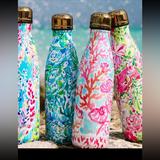 Lilly Pulitzer Kitchen | Lilly Pulitzer Water Bottle Pink Resort Floral Thermos Metal 17 Oz Limited Ed | Color: Blue/Pink | Size: Os