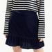 J. Crew Skirts | J. Crew Blue Velvet Ruffle Hem Mini Skirt - Pull On Elastic Waist Womens Size Xs | Color: Blue | Size: Xs