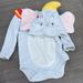 Disney Matching Sets | Disney Baby Dumbo Body Suit And Beanie Set. Size 6-9 Months. Disney Store. | Color: Gray/Red | Size: 6-9mb