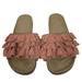 American Eagle Outfitters Shoes | American Eagle Pink Fringe Slide On Sandals | Color: Brown/Pink | Size: 10