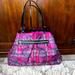 Coach Bags | Coach Tote Xl Pink/Purple Multi Colored Plaid Black Glitter C’s Throughout Rare | Color: Pink/Purple | Size: Os
