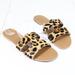 J. Crew Shoes | J. Crew Sandals New Sz 10 Women Animal Print Slide Flat Slip On Shoes | Color: Brown/Tan | Size: 10