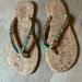 Lilly Pulitzer Shoes | Lilly Pulitzer Cork Gold Chain And Colorful Fabric Sandals Sz 7 Rubber Soles | Color: Blue/Brown | Size: 7