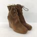 Michael Kors Shoes | Michael Kors Brown Nubuck Leather Lace Up Sherpa Lined Wedge Boots Womens 9m | Color: Brown | Size: 9