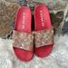 Coach Shoes | Coach Udele Sport Slide Slippers Women Red Printed Kittens Birds Flowers Size 9 | Color: Red | Size: 9