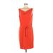 Ann Taylor Factory Casual Dress - Party Cowl Neck Sleeveless: Orange Print Dresses - New - Women's Size Medium