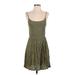 Forever 21 Casual Dress - A-Line Scoop Neck Sleeveless: Green Print Dresses - Women's Size Small