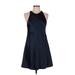 Babaton Casual Dress - A-Line Crew Neck Sleeveless: Blue Solid Dresses - Women's Size Medium