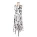 Calvin Klein Casual Dress - Midi High Neck Sleeveless: White Print Dresses - Women's Size 8