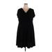 London Times Casual Dress - Mini Cowl Neck Short sleeves: Black Solid Dresses - Women's Size 20