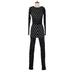 Fashion Nova Jumpsuit Crew Neck Long sleeves: Black Jumpsuits - Women's Size Large