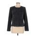 Calvin Klein Blazer Jacket: Short Black Print Jackets & Outerwear - Women's Size 8