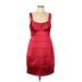 Bisou Bisou Casual Dress - Sheath Scoop Neck Sleeveless: Red Print Dresses - Women's Size 10